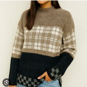 Noise + Silence Urban Outfitters Wool Blend Gunner Plaid Mock Neck Sweater XS